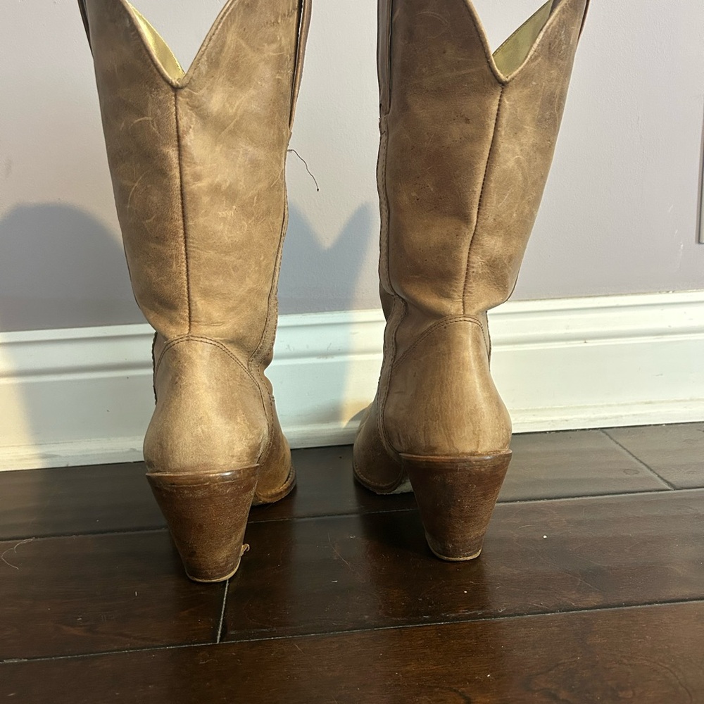 Jessica Simpson brown tan  Leather Cowboy Boots - Picture 3 of 9